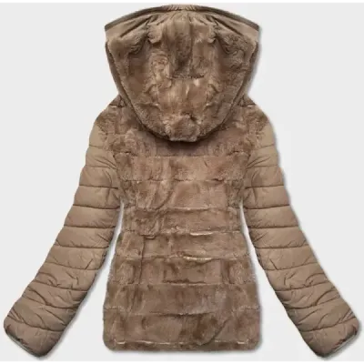 Dámská oboustranná zimní bunda MODA1507 béžová