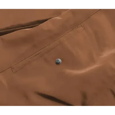 Dámská oboustranná zimní bunda MODA21508 karamelovo-tmavě modrá