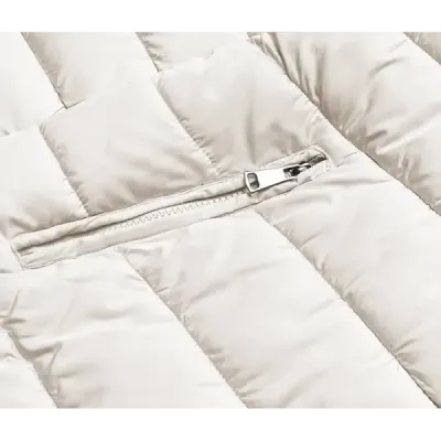 Dámská oboustranná zimní bunda MODA21508 tmavomodro-béžová