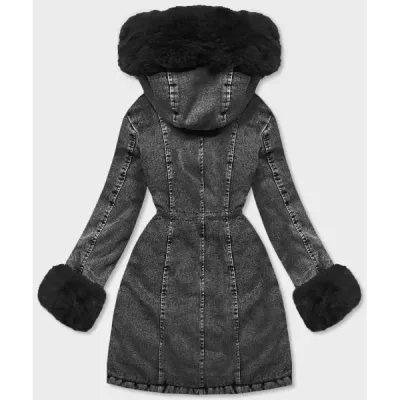 Dámská jeansová zimní bunda MODA8068 černá