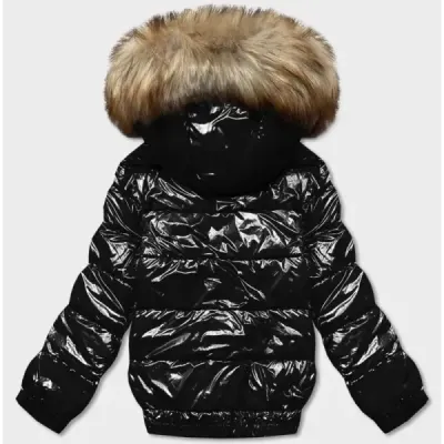 Dámská lakovaná zimní bunda MODA8039 černá