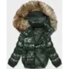 Dámská lakovaná zimní bunda MODA8039 tmavě zelená