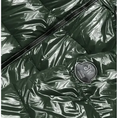Dámská lakovaná zimní bunda MODA8039 tmavě zelená