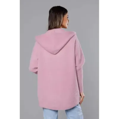 Dámský kabátek a'la alpaka MODA6007 růžový