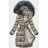 Dámská metalická bunda MODA8073 cappuccino
