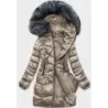 Dámská metalická zimní bunda MODA8072 béžová