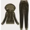 Dámská velurová souprava MODA9964 khaki