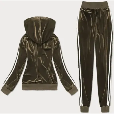 Dámská velurová souprava MODA9964 khaki