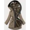 Dámská bunda s kožíškem MODA8116BIG béžová