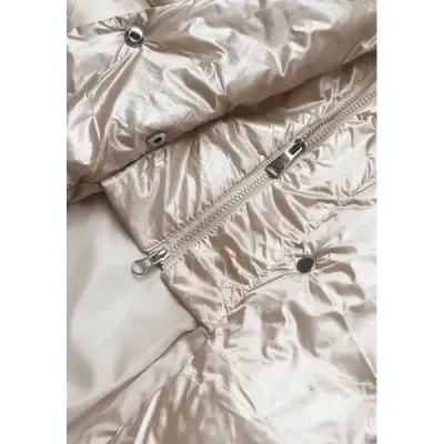Dlouhá dámská zimní bunda MODA9090 béžová