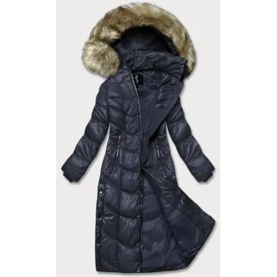 Lehká dámská zimní bunda MODA203 tmavě modrá