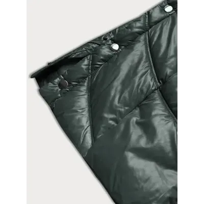 Lehká dámská zimní bunda MODA203 tmavě zelená