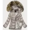 Dámská prošívaná přechodná bunda MODA205 camel