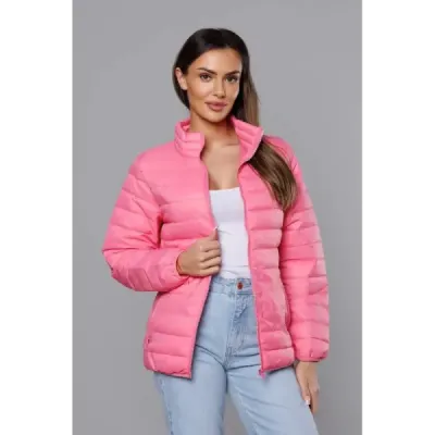 Lehká prošívaná jarní bunda MODA3037 růžová