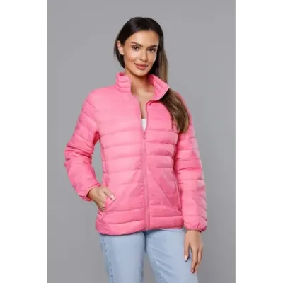 Lehká prošívaná jarní bunda MODA3037 růžová