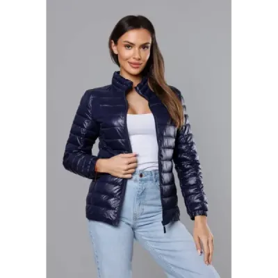 Lehká dámská prošívaná přechodná bunda MODA706 tmavě modrá