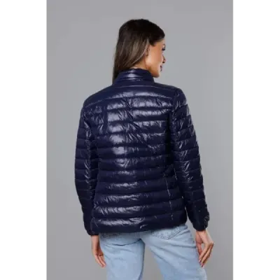 Lehká dámská prošívaná přechodná bunda MODA706 tmavě modrá
