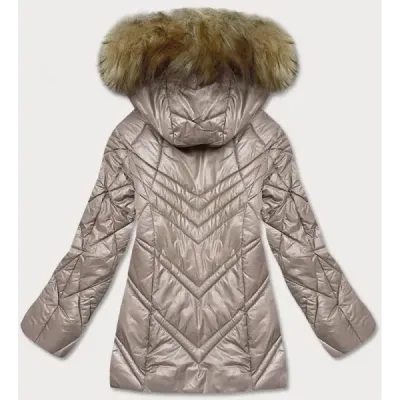 Dámská přechodná bunda s kapucí MODA97 camel