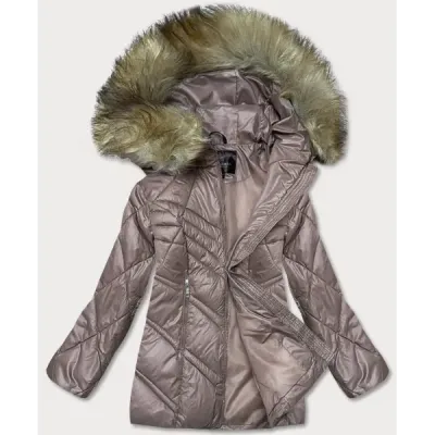 Dámská přechodná bunda s kapucí MODA97 cappuccino