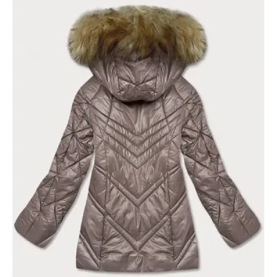 Dámská přechodná bunda s kapucí MODA97 cappuccino
