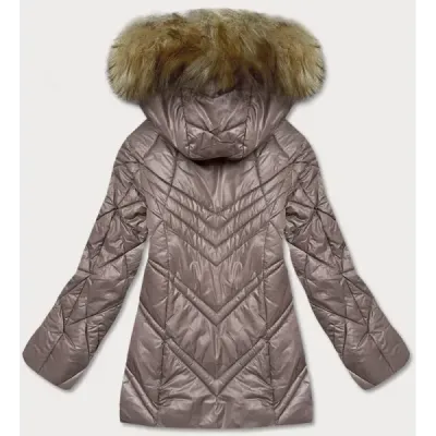 Dámská přechodná bunda s kapucí MODA97 cappuccino