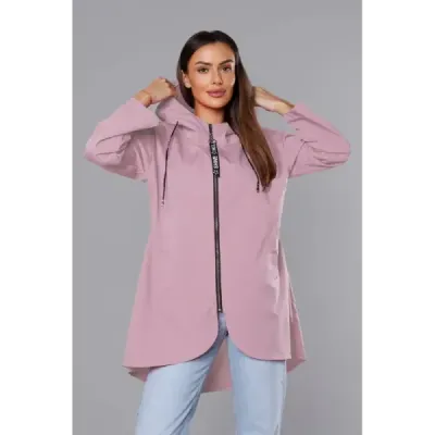 Dámská asymetrická tunika MODA8117 světle růžová
