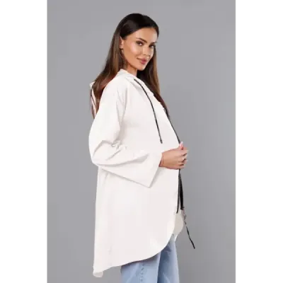 Dámská asymetrická tunika MODA8117 smetanová