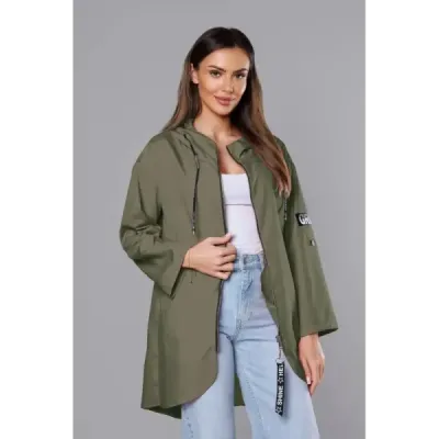 Dámská asymetrická tunika MODA8117 khaki