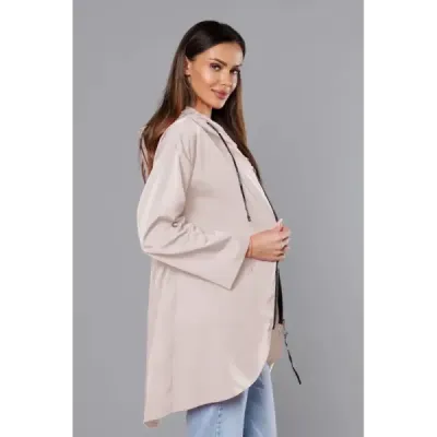 Dámská asymetrická tunika MODA8117 světle béžová