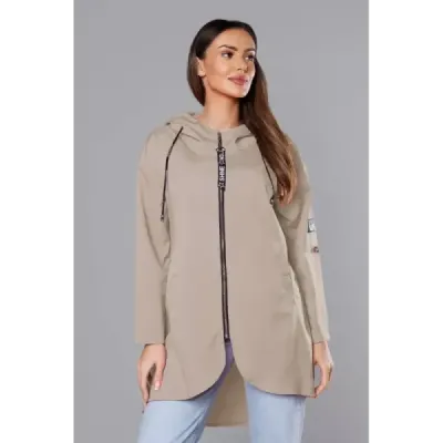 Dámská asymetrická tunika MODA8117 kakao
