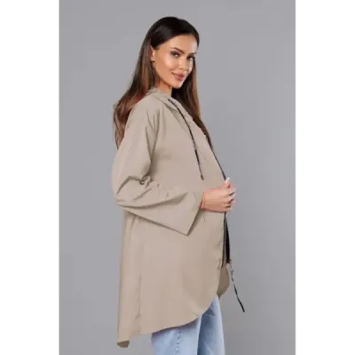 Dámská asymetrická tunika MODA8117 kakao