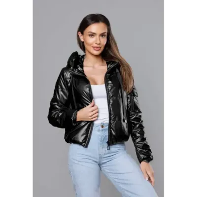 Krátká dámská jarní bunda MODA8138 černá
