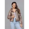 Krátká dámská jarní bunda MODA8138 cappuccino