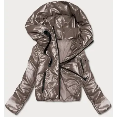 Krátká dámská jarní bunda MODA8138 cappuccino