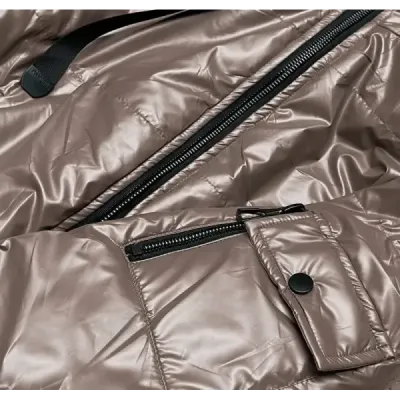 Krátká dámská jarní bunda MODA8138 cappuccino