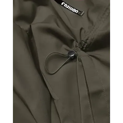 Tenká dámská tunika s kapucí MODA8118 khaki