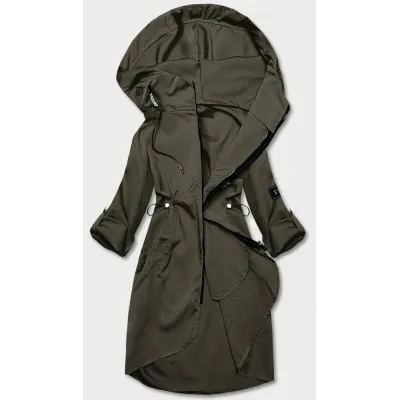 Tenká dámská tunika s kapucí MODA8118 khaki