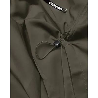 Tenká dámská tunika s kapucí MODA8118 khaki