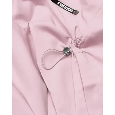 Tenká dámská tunika s kapucí MODA8118 růžová 2