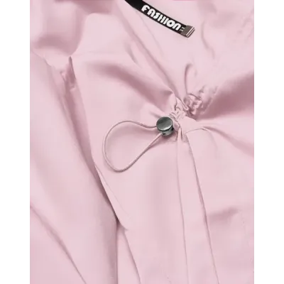 Tenká dámská tunika s kapucí MODA8118 růžová 2
