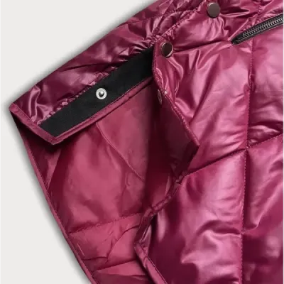 Dámská jarní bunda s ozdobnou kapucí MODA8126BIG bordó