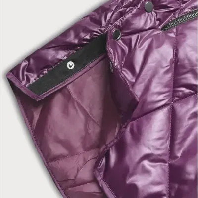 Dámská jarní bunda s ozdobnou kapucí MODA8126BIG tmavě fialová