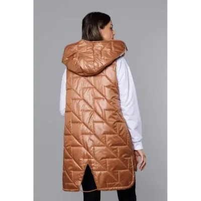 Dámská prošívaná vesta MODA8127 karamelová