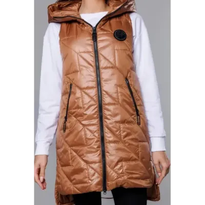 Dámská prošívaná vesta MODA8127 karamelová