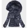 Dámská zimní bunda MODA0129 tmavě modrá