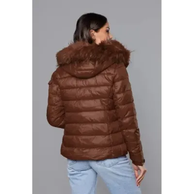 Dámská zimní bunda MODA0129 hnědá