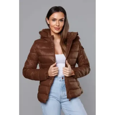 Dámská zimní bunda MODA0129 hnědá