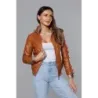 Dámská podzimní bunda MODA8030 karamelová