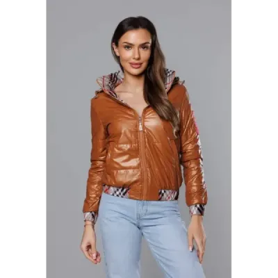 Dámská podzimní bunda MODA8030 karamelová