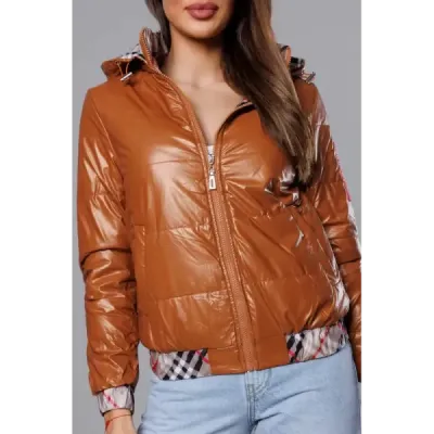 Dámská podzimní bunda MODA8030 karamelová
